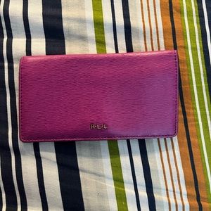 Vintage - Lauren by Ralph Lauren leather wallet - color BERRY
